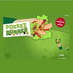 Bildschirmfoto Startseite von Pokkez Runner